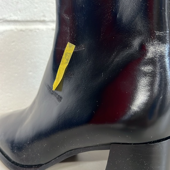 Jeffrey Campbell sz6 solid black booties sherpal block heel ankle square toe zip - Picture 4 of 7